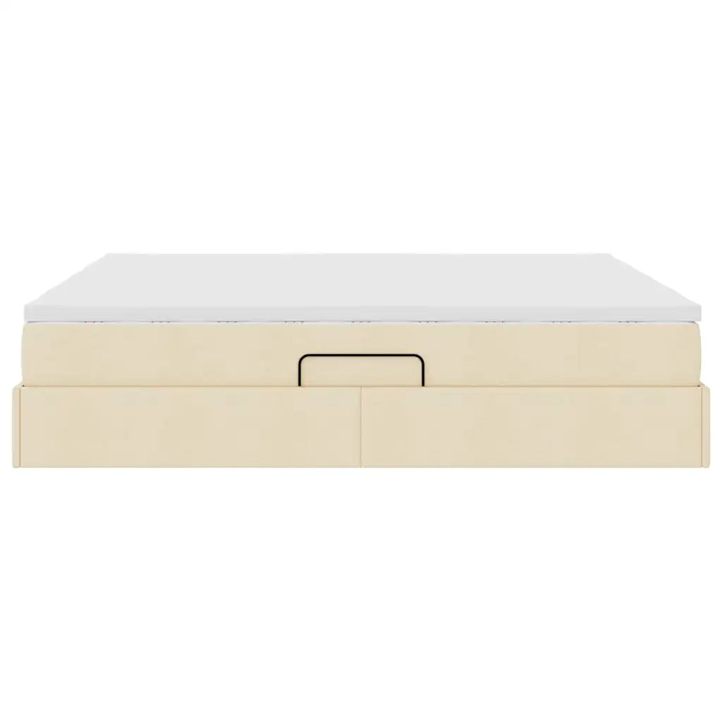 Letto con contenitore e materasso Crema 180 x 200 cm Poliestere 3370353