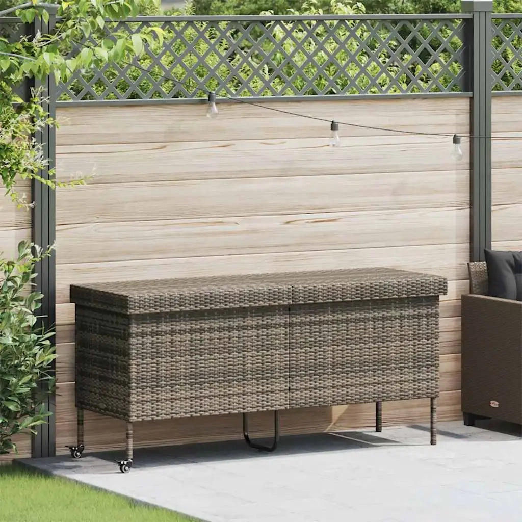 Contenitore da Giardino con Ruote Grigio 160x55x75cm Polyrattan CFW5864036