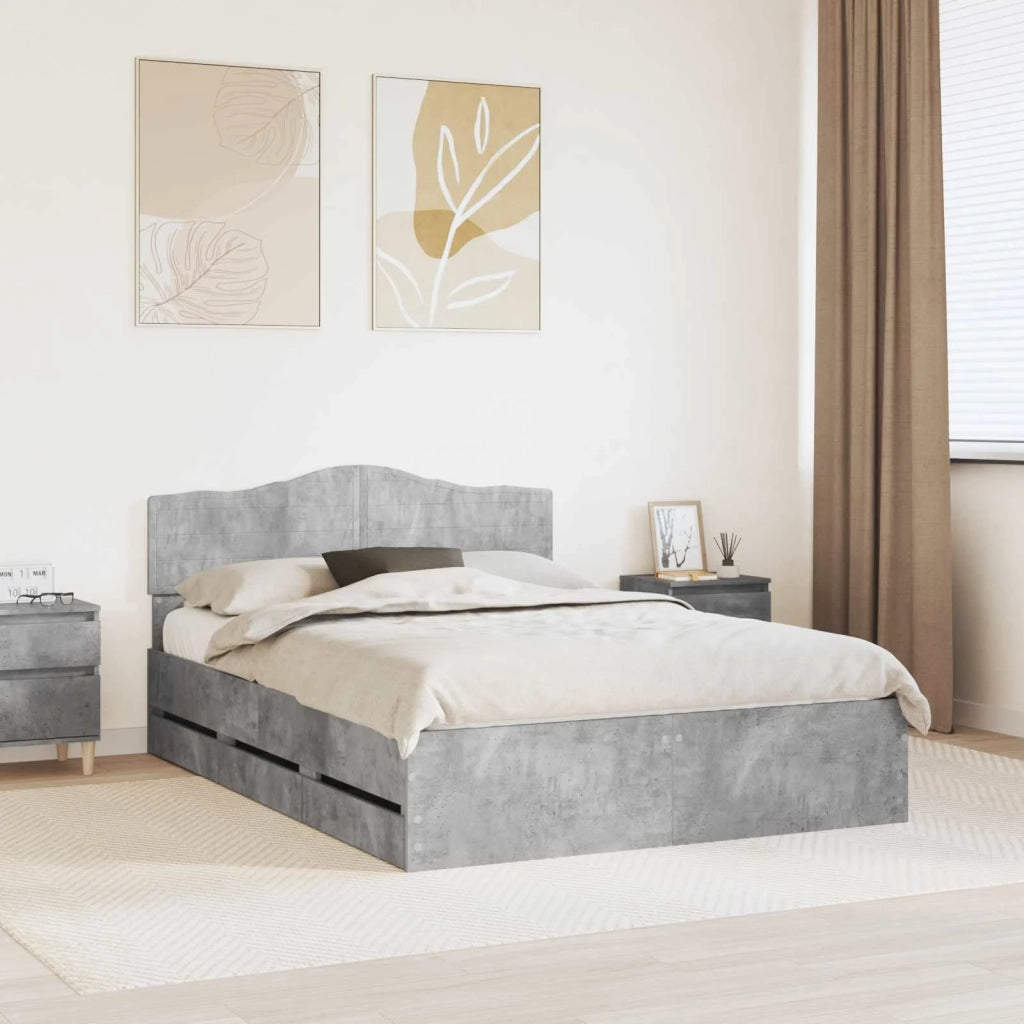 Struttura del letto con cassetto Grigio cemento 150 x 200 cm 3412994