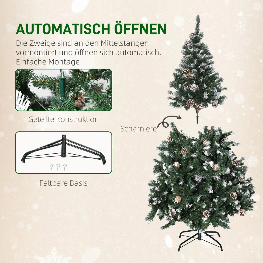 Albero di Natale Artificiale 180cm ¨C Xylo ¨C 676 Rami, 41 Pigne, Effetto Neve