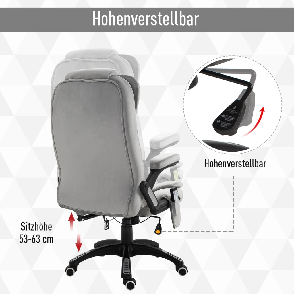 Poltrona da ufficio massaggiante con riscaldamento e funzione relax ¨C Minimal ¨C Grigio