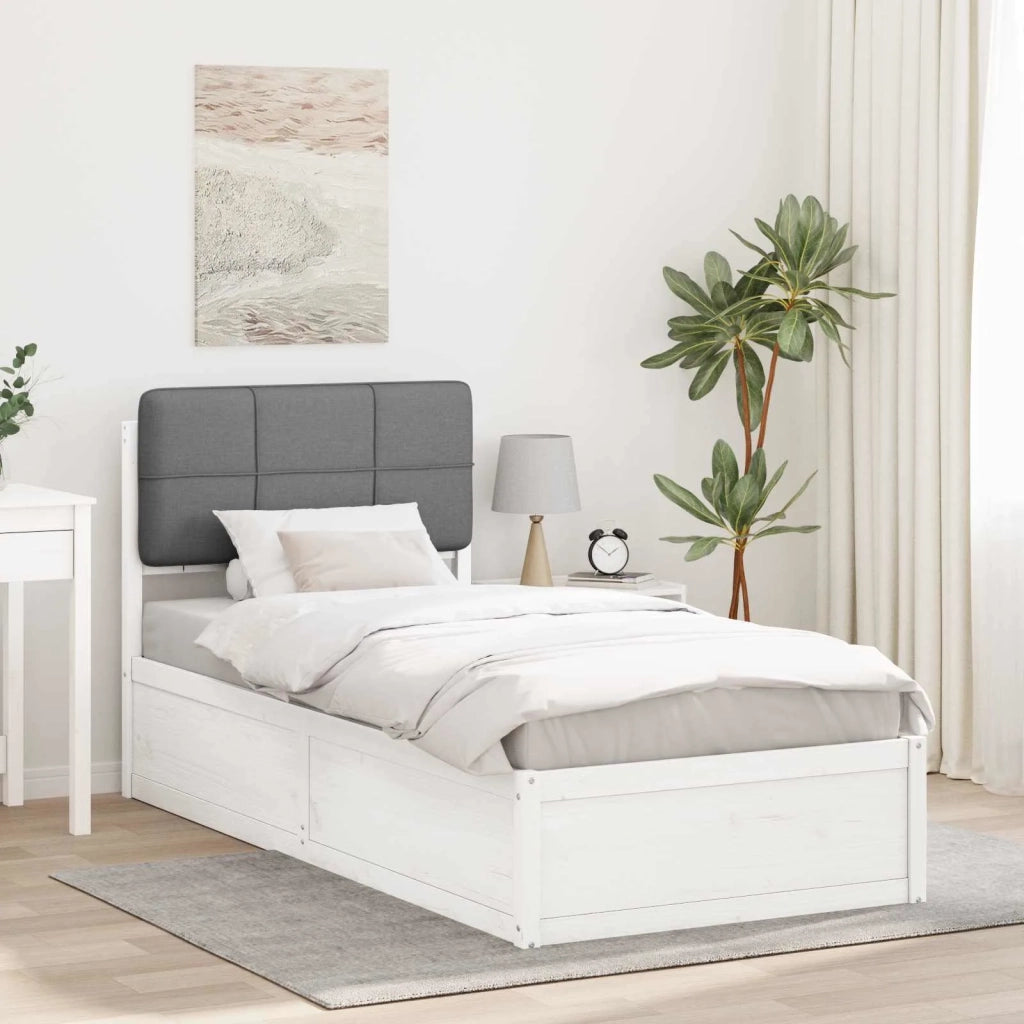 Letto con Testiera Rivestita-Struttura Letto con Testiera Grigio chiaro 90 x 190 cm 432276