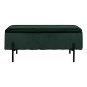 Panca con Portaoggetti Watford, Verde, Poliestere, 36,5x95x43 cm