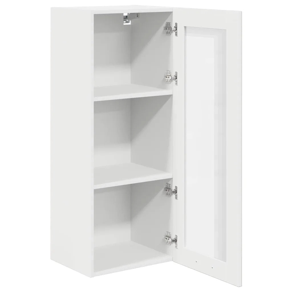 Mobiletto a parete moderno per un'organizzazione efficiente 40 x 31 x 100 cm legno composito bianco 02_0053417