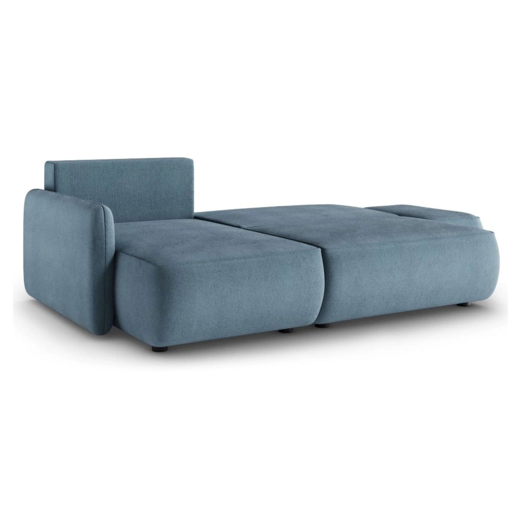 Rezzo, Divano Letto con Penisola Contenitore, 229x148 cm blu Petrolio