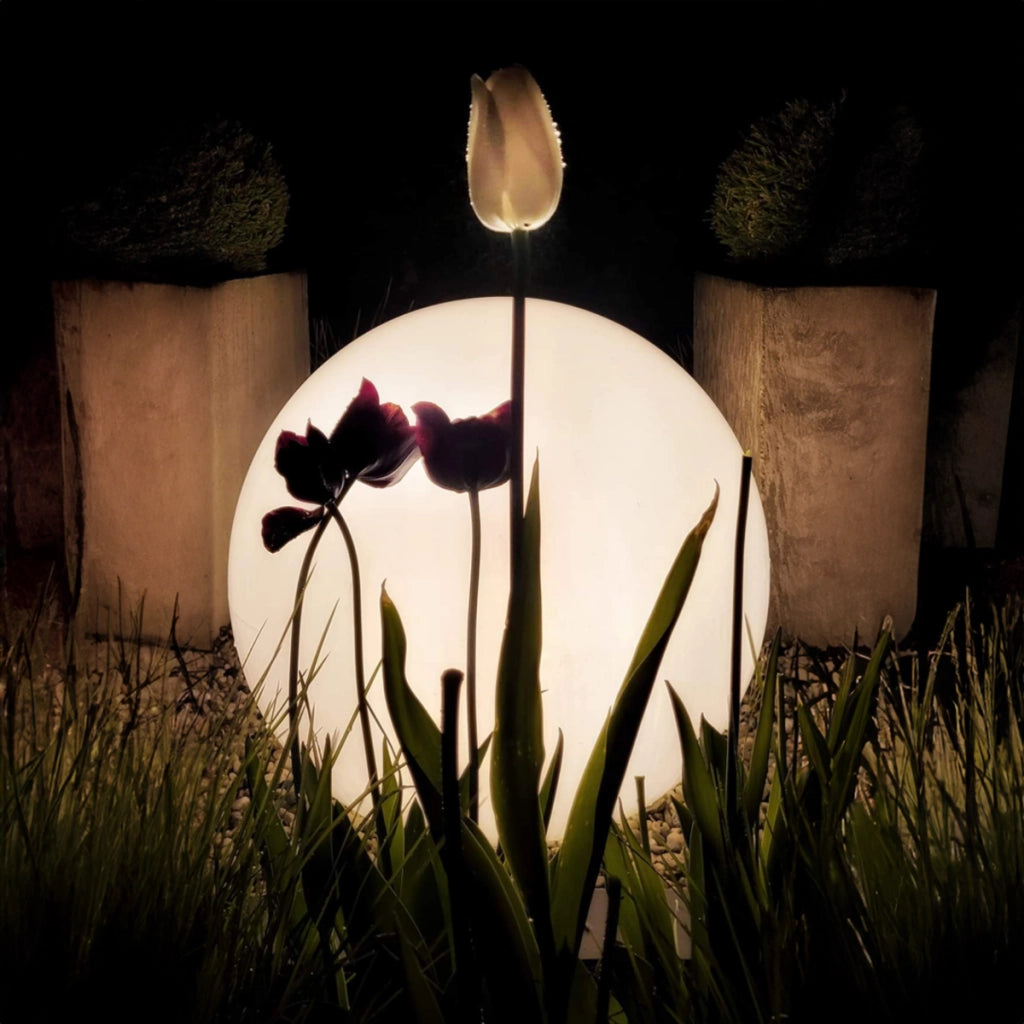 Lampada giardino sfera bianca 30cm E27 IP44 Eko-Light