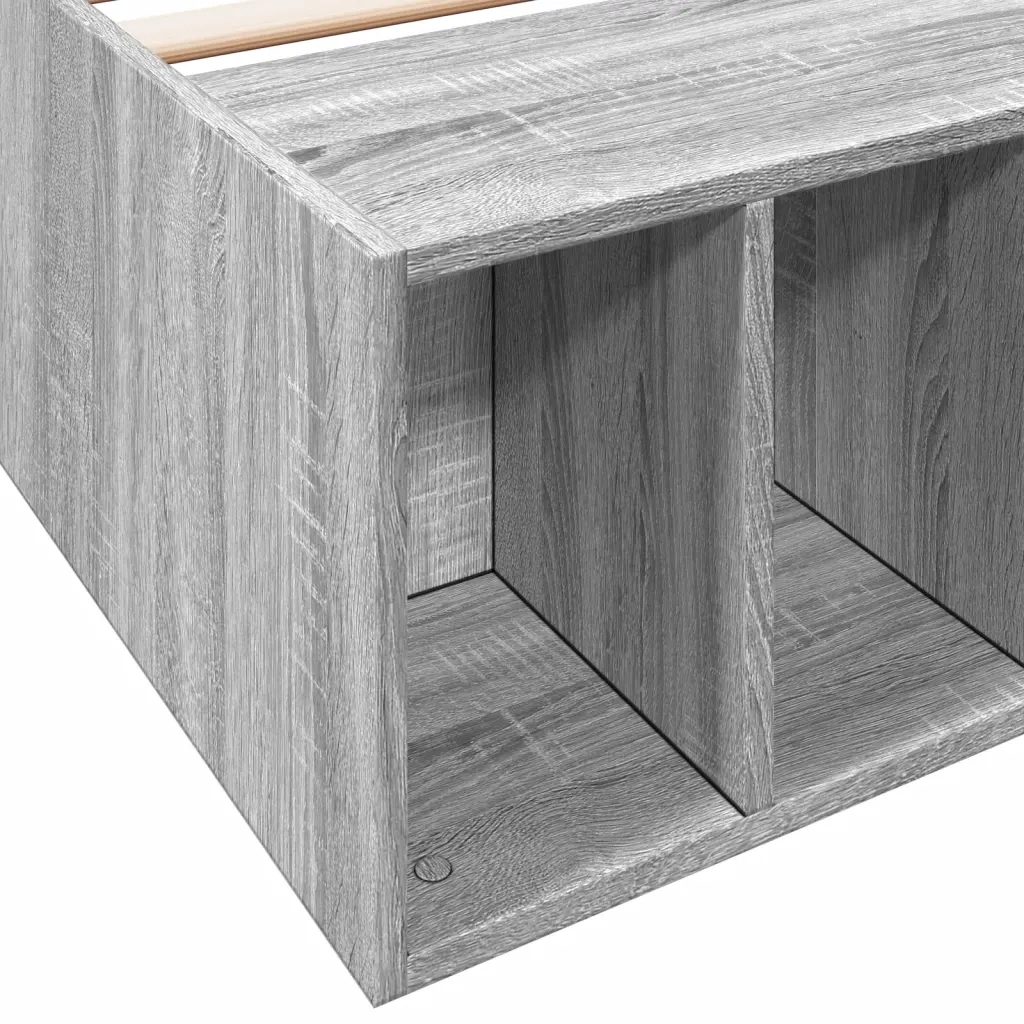 Letto singolo | Letto per adulti | Giroletto Grigio Sonoma 100x200 cm in Legno Multistrato