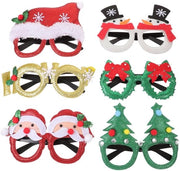 Bracciali da festa 6 pezzi - Occhiali da festa con albero di Natale/neve/papà Natale/cerbiatto - Accessori fotografici - Montatura in plastica - Dimensioni 15,5 x 13,3 x 11,8 cm