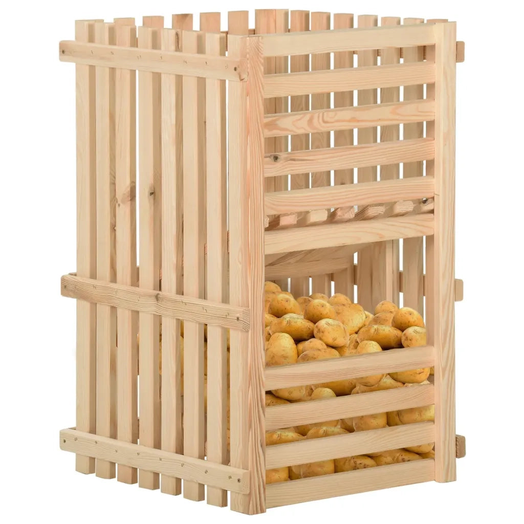 Cassetta Porta Patate 50x50x80 cm in Legno Massello di Pino CFW5432056