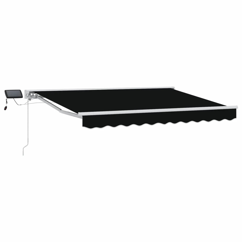 Cornice per Tenda Manuale con LED Nero e Bianco 3,5 x 2,5 m 3420603