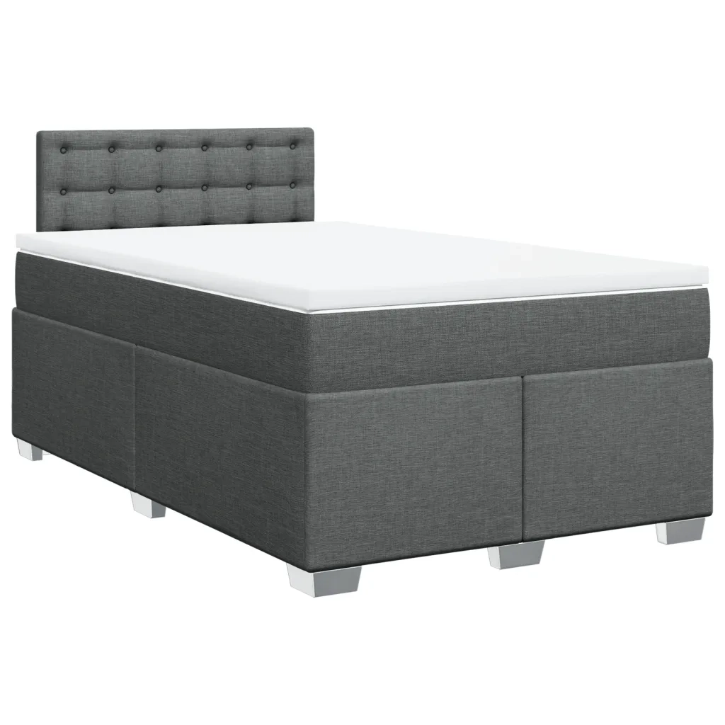 Giroletto a Molle con Materasso Grigio Scuro 120x190cm Tessuto 3285842