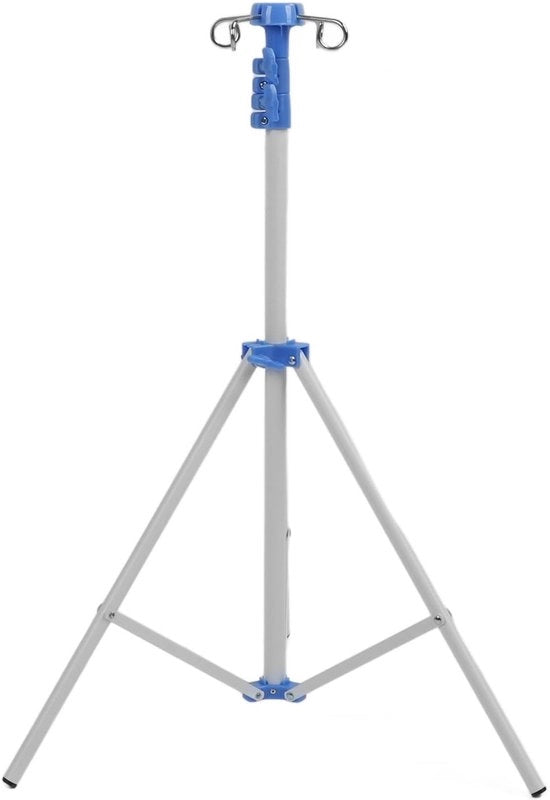 Standaio per Infusione Portatile - Altezza Regolabile - Palo IV Portatile - Base di Supporto Ripiegabile - Peso Leggero - Materiale Resistente - 4 Alcuni Ganci per Sacchi Infusionali - Standaio per Infusione