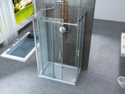 Box doccia tre lati scorrevole 8mm trasparente h.195 FLUIDA TRIO 70x90x70 cm,Flacone anticalcare incluso
