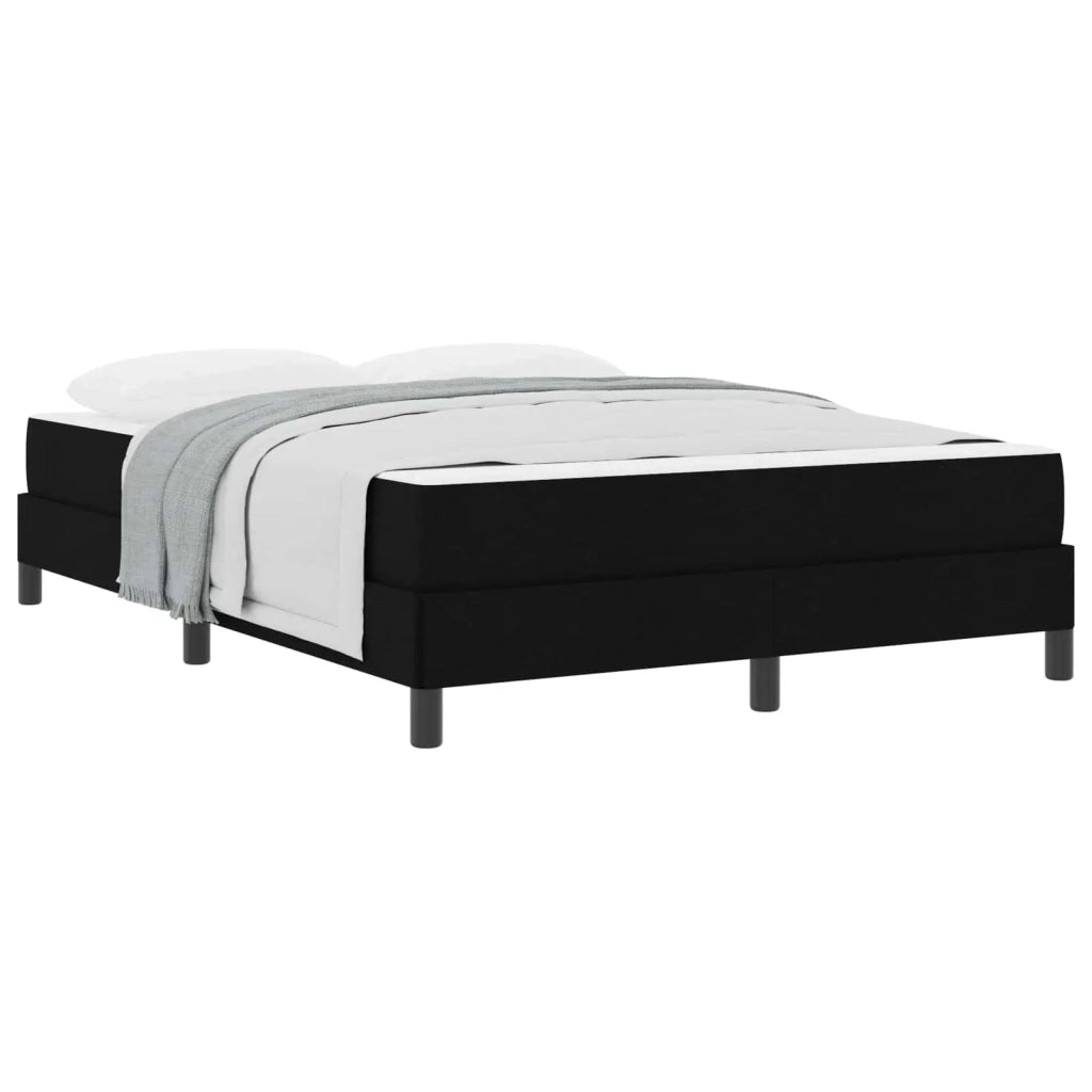 Letto a molle con materasso-Struttura Letto con Materasso Nero 140 x 200 cm Tessuto 180056