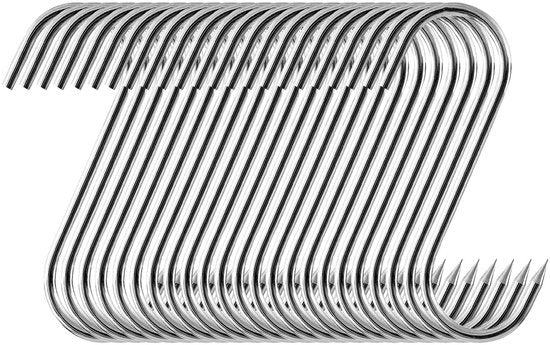 Frigorifero a muro a 24 ganci in acciaio inossidabile - adatto per pesci/forelle/carni di manzo/carni di maiale - ideale per l'appendere - duraturo e resistente - gancio per carne