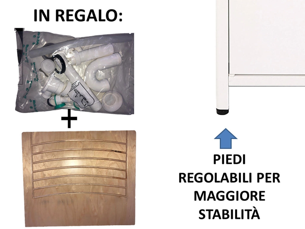 Mobile Lavatoio da Esterno in Polipropilene e Alluminio 50x50x83 cm Bianco