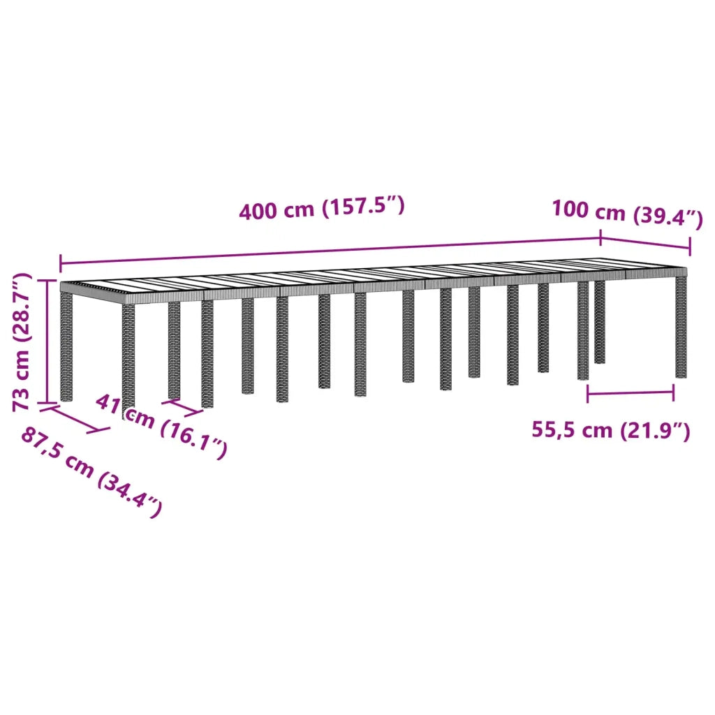 Set da pranzo da giardino con cuscini 17 pcs Antracite PP 3378653