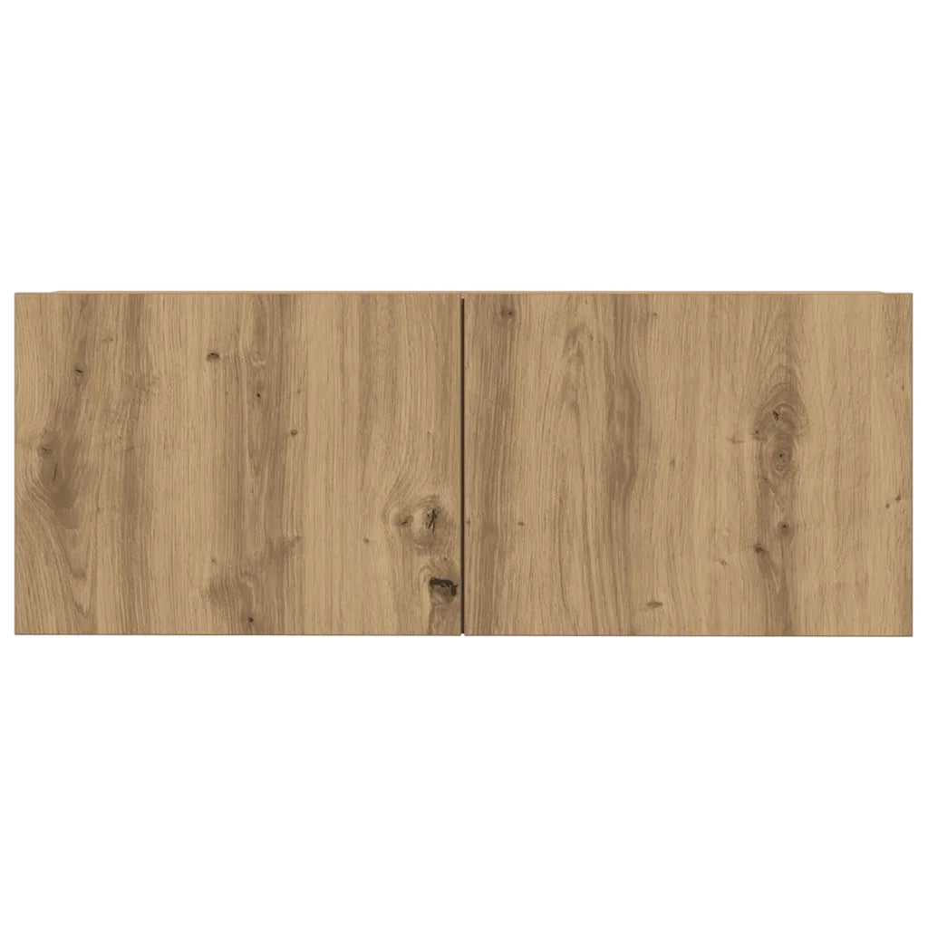 Set Mobile TV 7 pz Montato a Parete Rovere in Legno Multistrato 3329212
