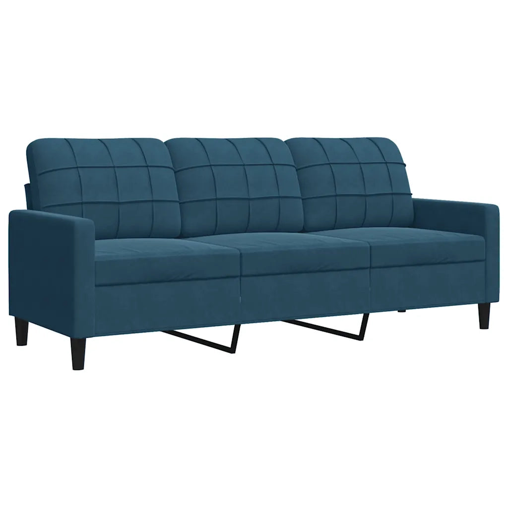 Set di Divani 4 pz con Cuscini e Rinforzi Blu in Velluto 3278390