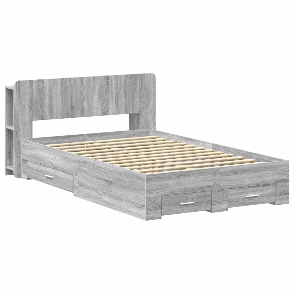 Telaio del letto con storage Sonoma grigio 120 x 190 cm 3433736