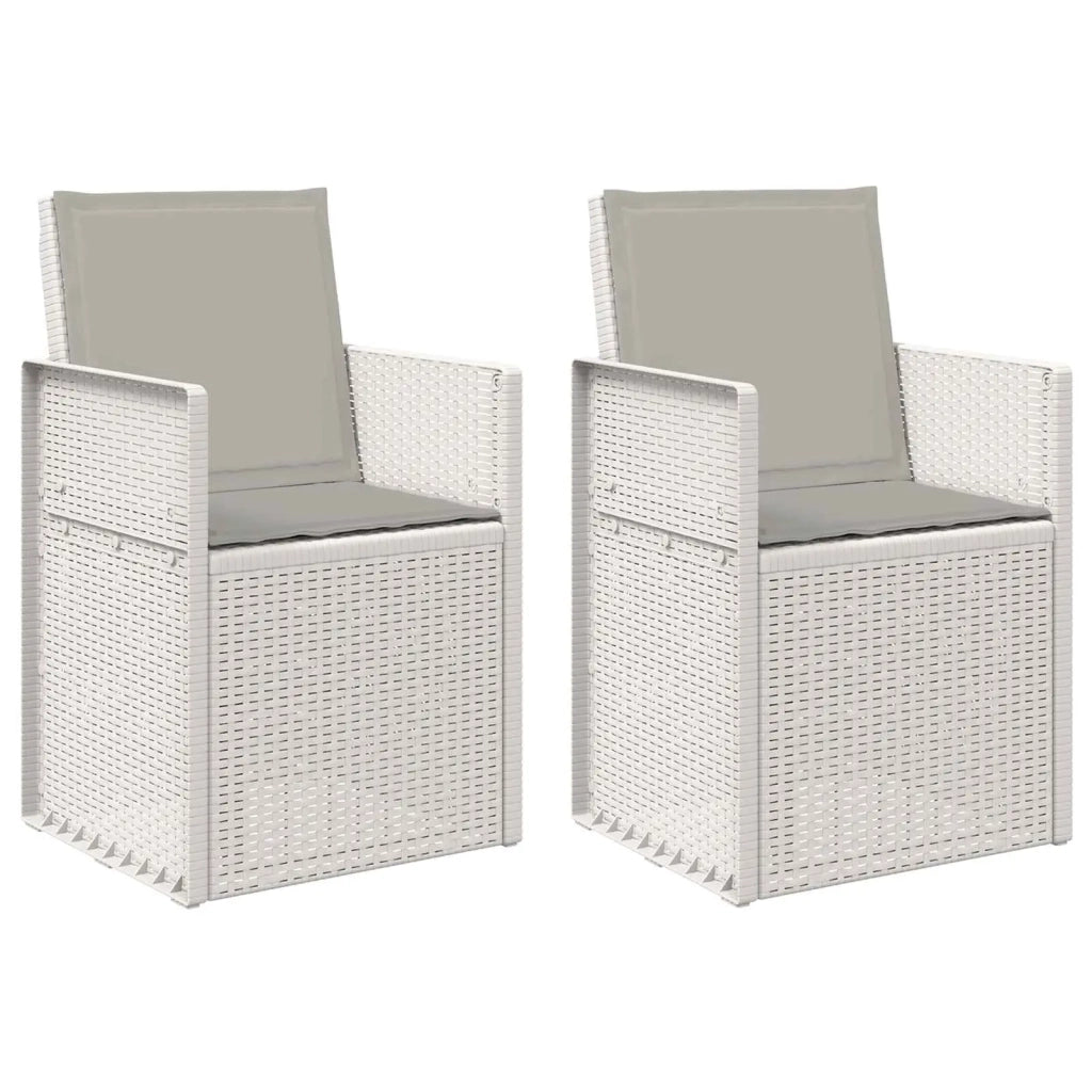 Sedie da pranzo da giardino 2 pcs Bianco e Grigio Chiaro PP 8000005