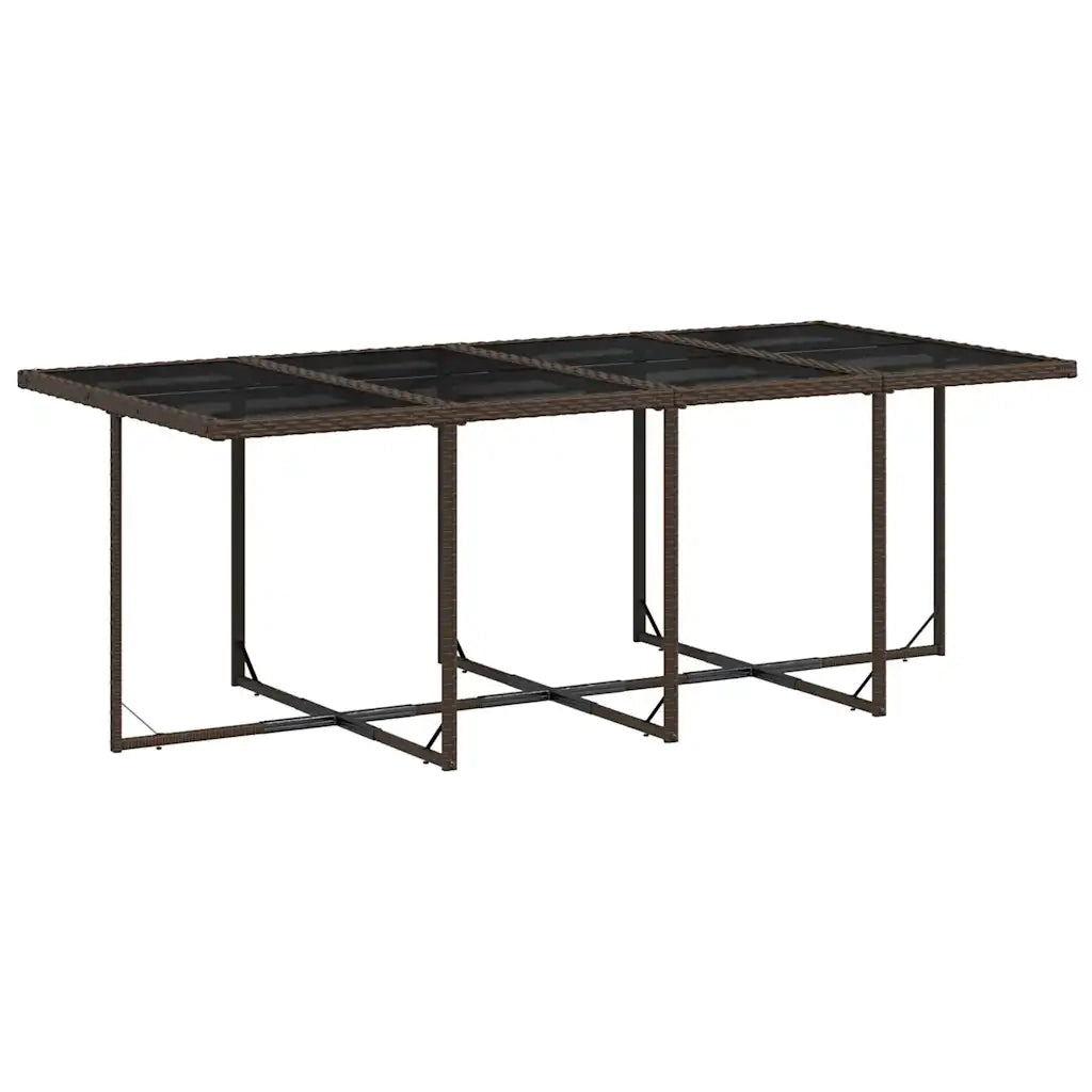 Set da Pranzo da Giardino 13pz con Cuscini Marrone Polyrattan 3210861