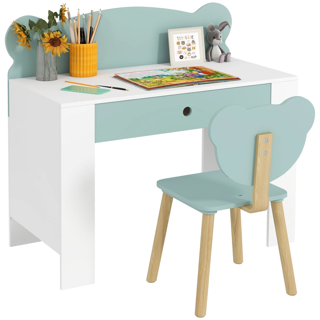 Scrivania per Bambini con Cassetto e Sedia ¨C Minimal ¨C Verde