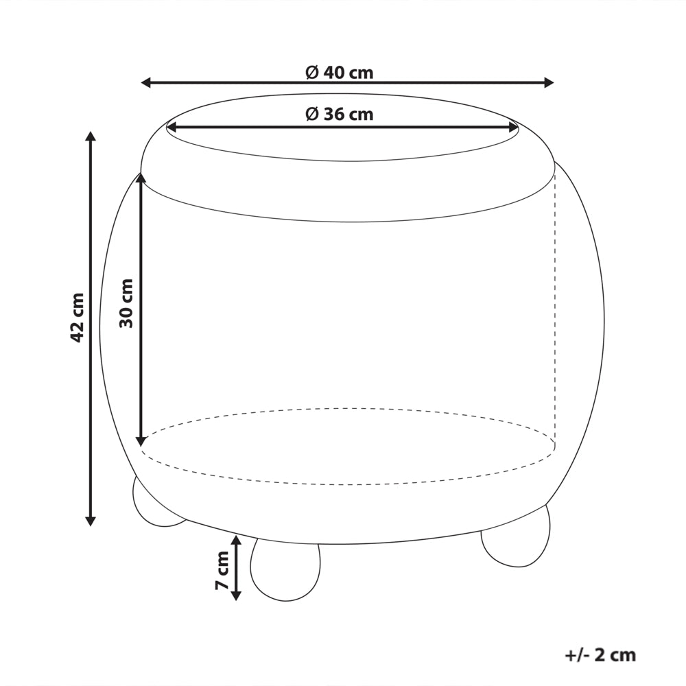 Pouf marrone chiaro rivestito in bouclé con contenitore Accessorio Soggiorno Camera da letto