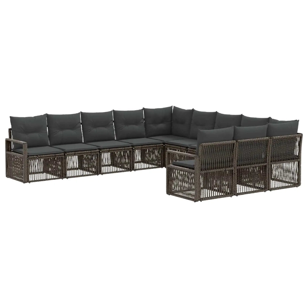 Set Divano da Giardino 11 pz Grigio polyrattan 3435851