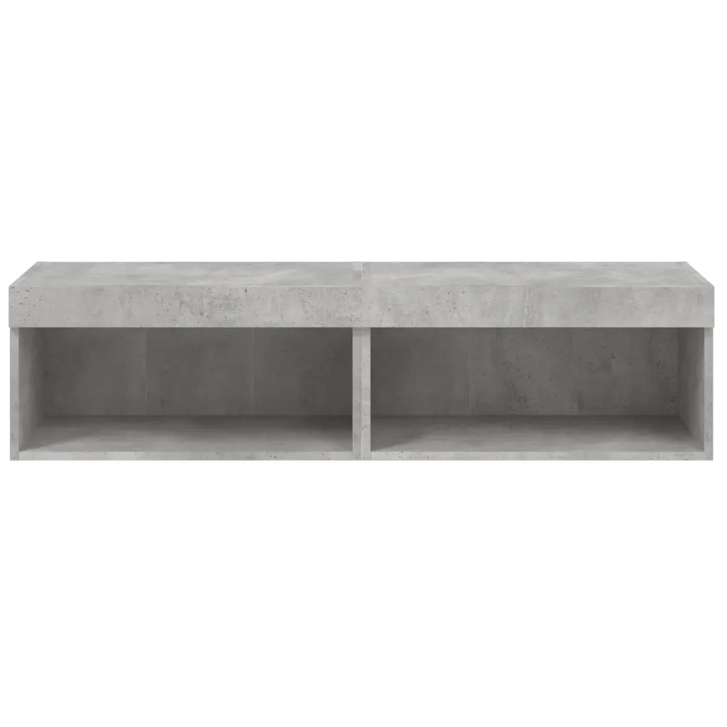 Mobili TV con Luci LED 2pz-Set di 2 Credenza per TV Grigio Cemento 60x30x30 cm