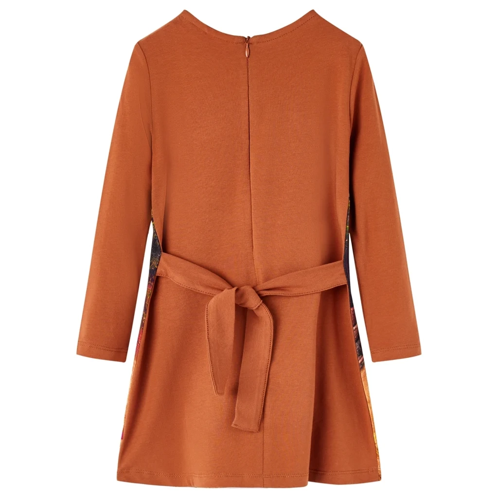 Abito da Bambina a Maniche Lunghe Cognac 116 CFW2509061