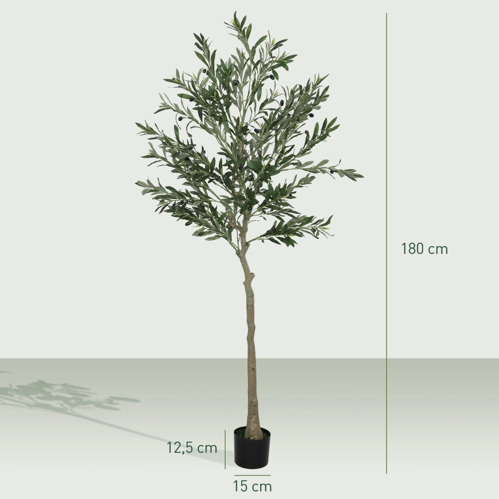 Albero di Olivo Artificiale 180cm ¨C zephmum ¨C Verde con Vaso