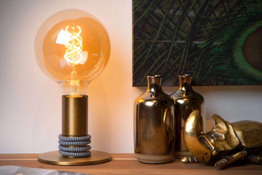 Lampada da tavolo Lucide Marit ottone E27 40W 45576/01/02