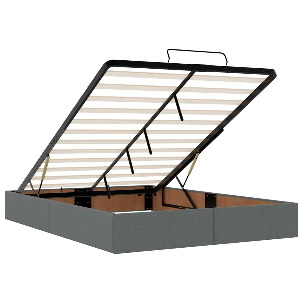Letto Ottomano con Materasso e LED Grigio Scuro 140 x 200 cm 3457994