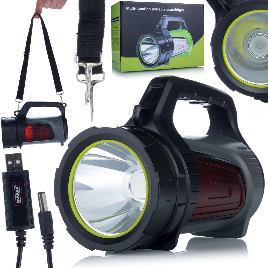 Torcia Riflettore Rosifx "Bilbo Baggins" – 1200 Lumen, Powerbank | Portata 800m, Impermeabile, 3 Modalità