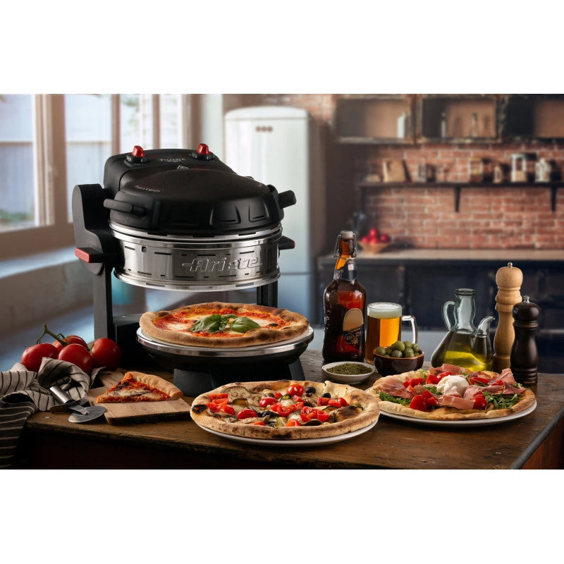 Forno pizza 2300W - 2 pizze in 4 minuti - 2 pietre refrattarie - Nero