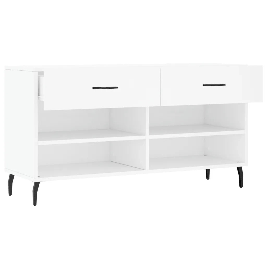 Panca Porta Scarpe | Scarpiera | Mobile per scarpe Bianca 102x35x55 cm in Legno Multistrato