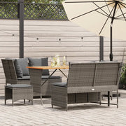 Set Divano da Giardino 5 pz con Cuscini Grigio in Polyrattan