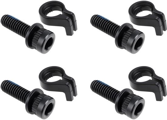 Set di 4 Boutoni di fissaggio M6x18,7mm - Anello di fissaggio - Compatibile con Shimano BR-S7000 - Acciaio - Montaggio sicuro