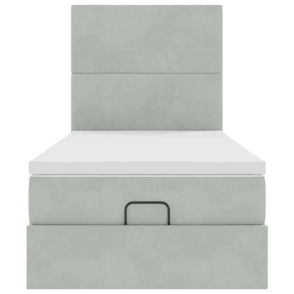 Struttura Letto Pouf con Materassi 100x200 cm Velluto 3313379