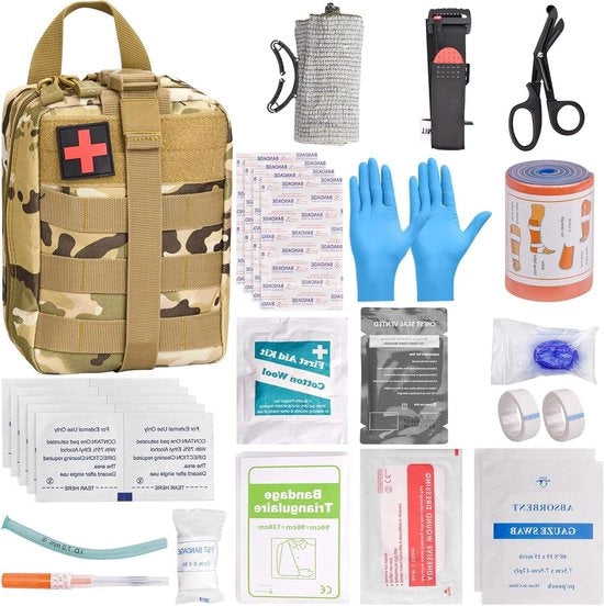 Kit di emergenza per esterno - 48 pezzi kit di sopravvivenza medica per campeggio e attività all'aperto
