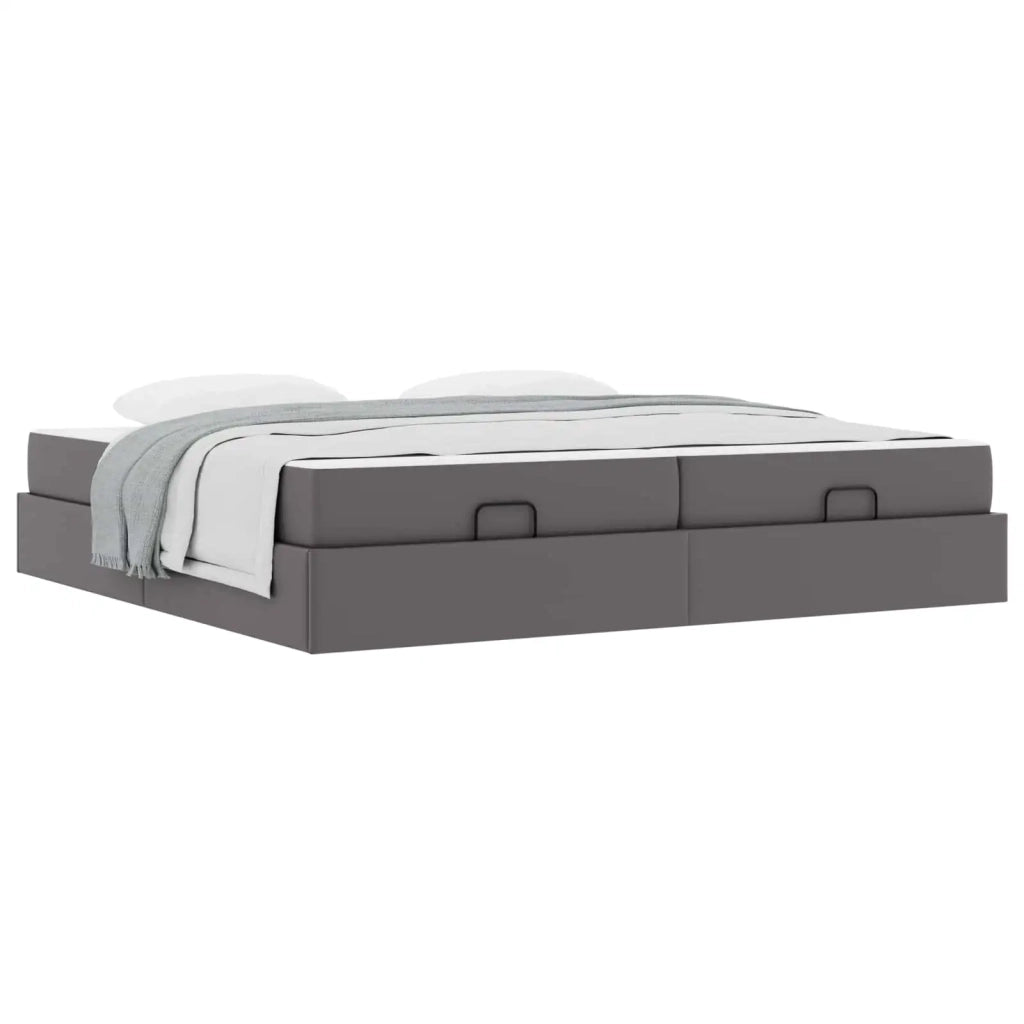 Struttura letto con materasso con materasso 2 pcs Grigio PVC 3399443