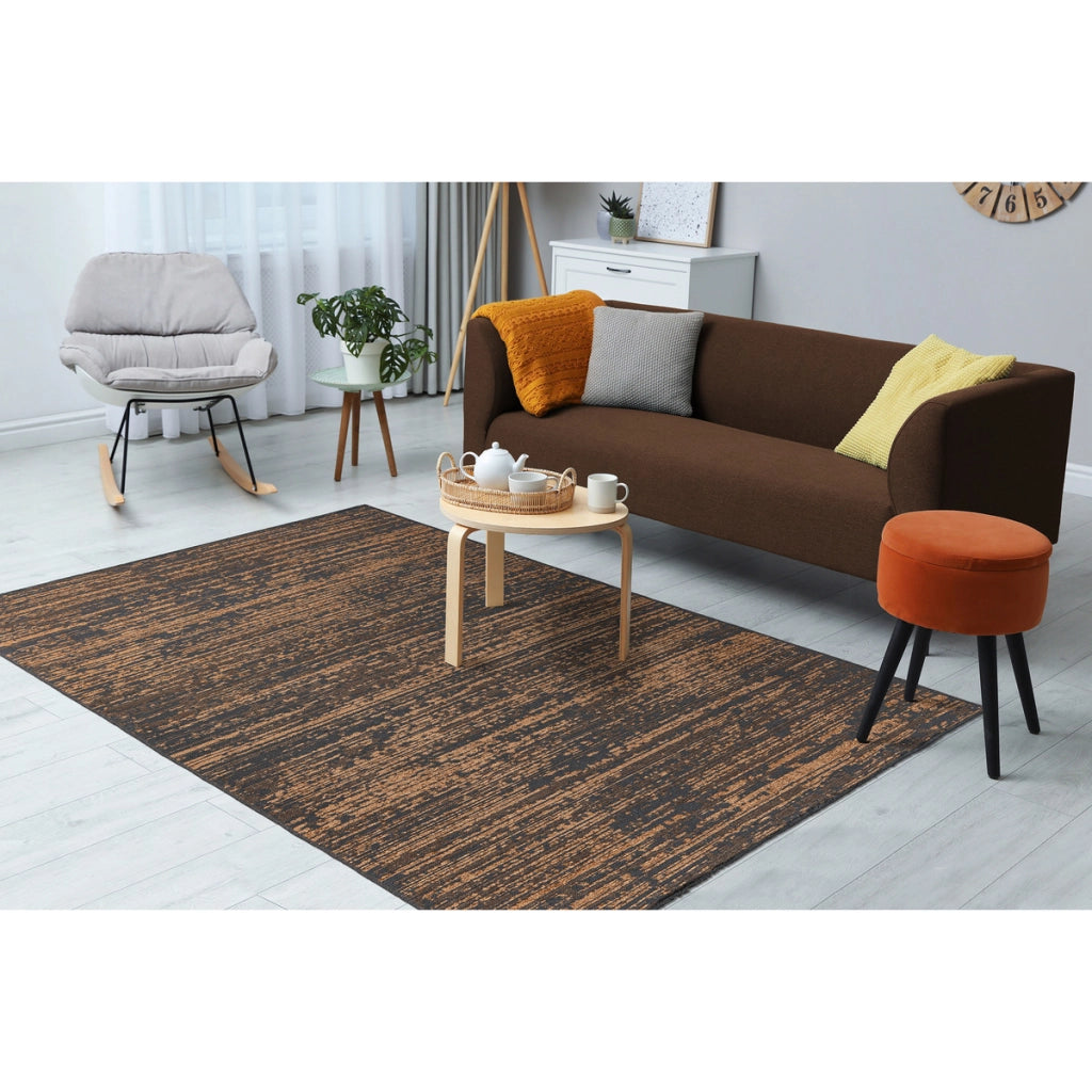 Tappeto moderno Kalea 100 in ciniglia gialla e ocra