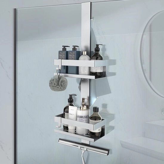 Doucherecuperatore in acciaio inossidabile - Maniglione per doccia con progetto telescopico - Pannello per doccia murale - Armadio per bagno - Resistente all'usura - Design moderno