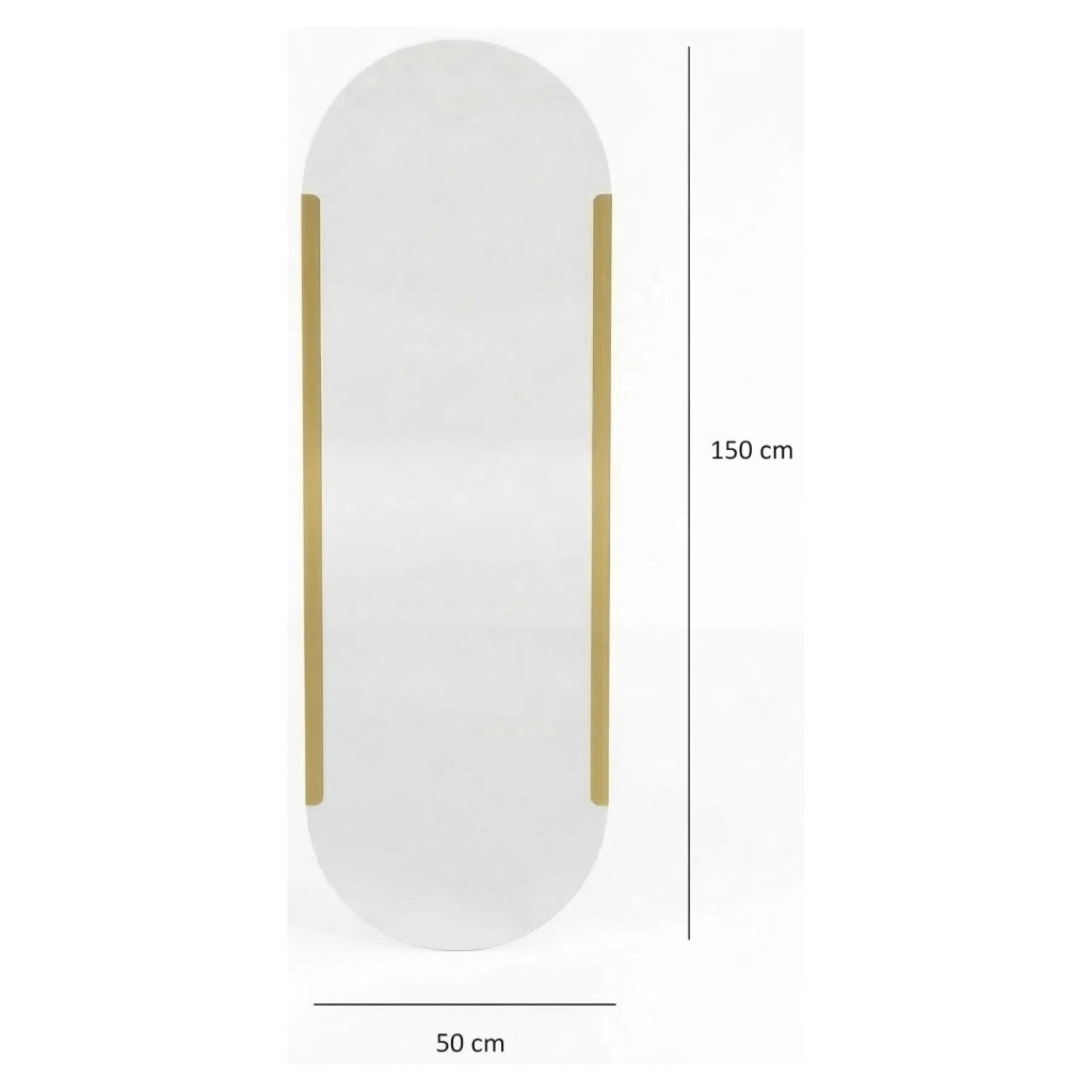 Rivara, Specchio Forma Ovale, 50x150h cm oro