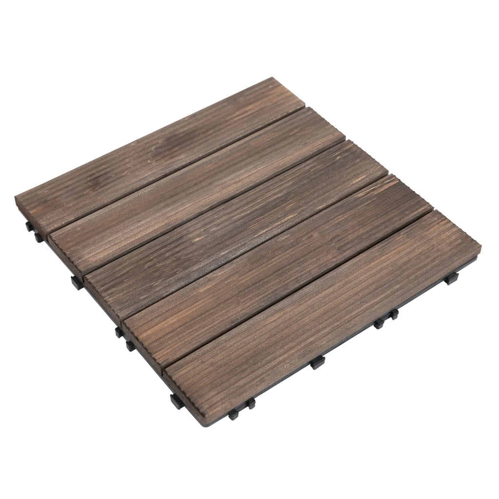 Set 27 Piastrelle da Giardino per Esterno ¨C Xylo ¨C Legno Massello 30x30 cm