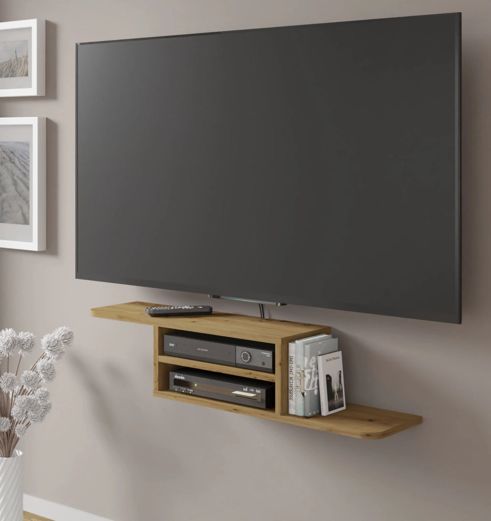 Mobile porta TV sospeso minimal DEDAL cm 90x22x20h  Rovere