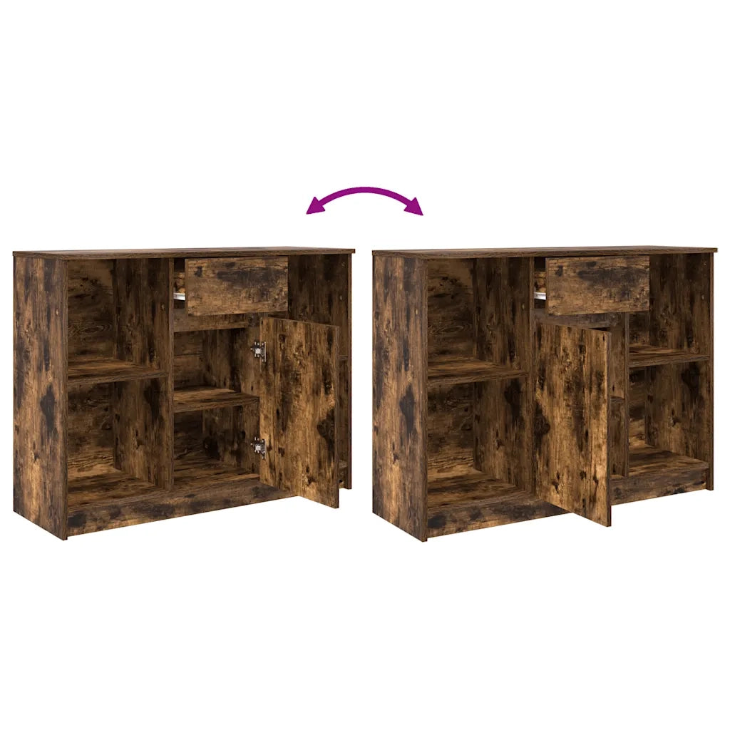 Credenza con Cassetto-Buffet-Armadio da cucina Rovere Fumo 101x35x76 cm in Truciolato