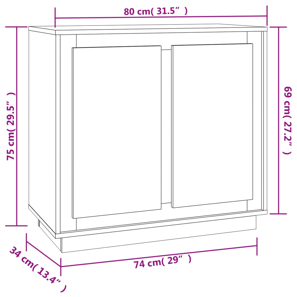 Credenza Grigio Sonoma 80x34x75 cm in Legno Multistrato 819890