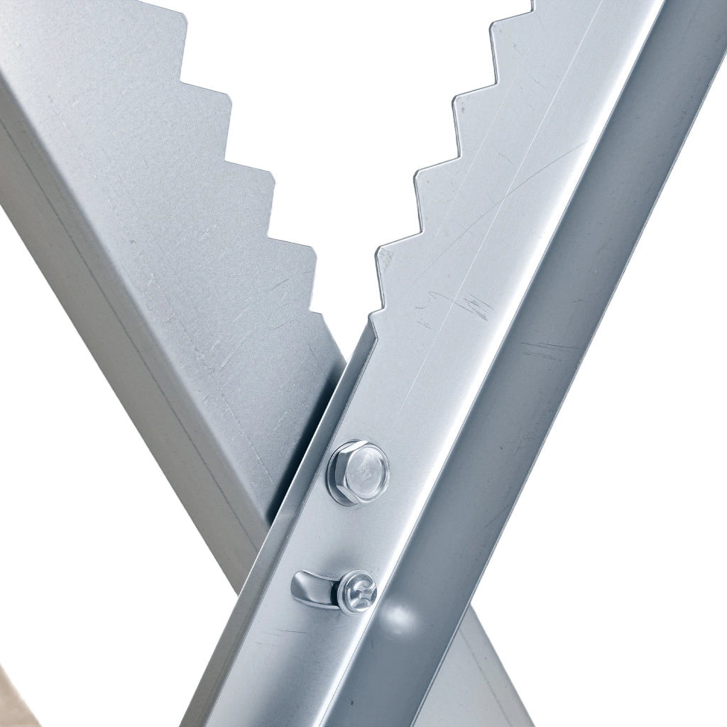 Cavalletto Pieghevole per Motosega ¨C Xylo ¨C Struttura Triangolare Metallo 100kg 83x83x79cm Argento